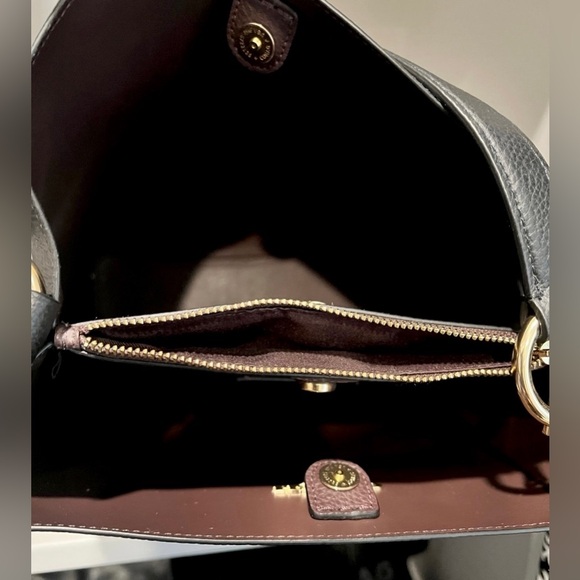 Coach Small Town Bucket Bag Pebbled Black Leather Handbag - Picture 7 of 8